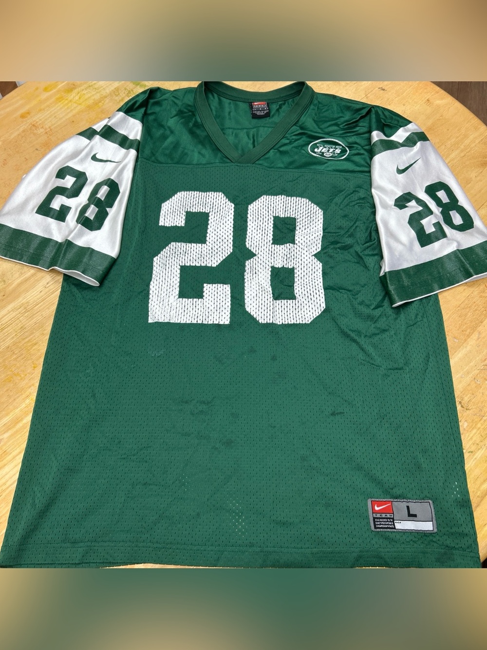 Vintage New York Jets Curtis Martin #28 Football NFL Nike Jersey Size Large